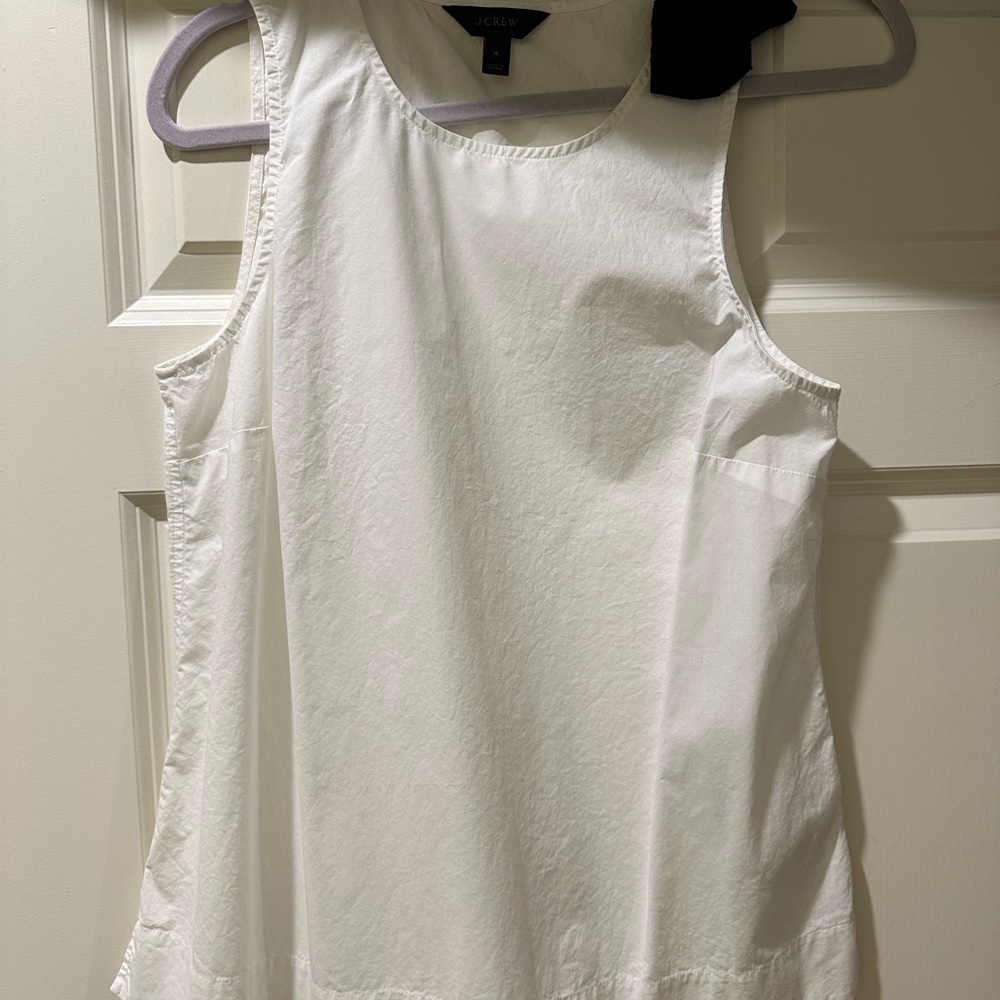 JCrew white and Black bow top